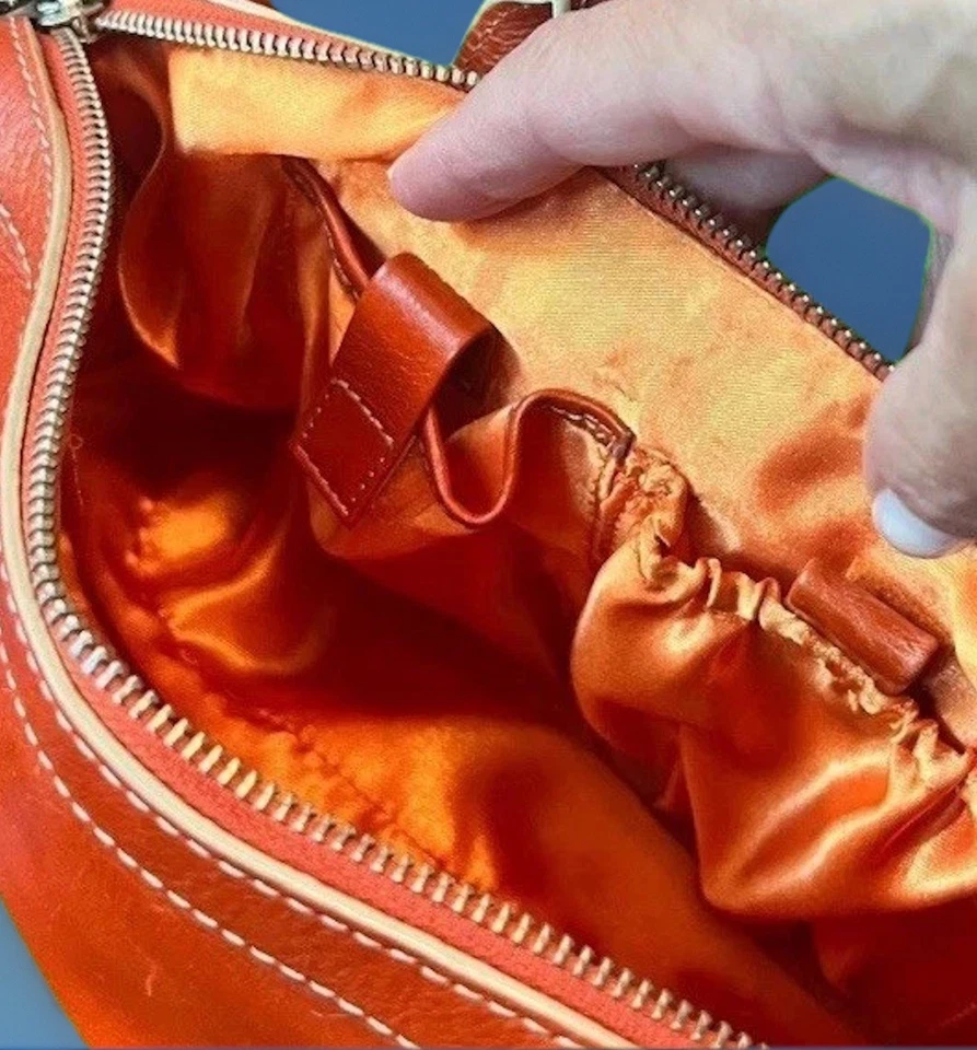 MAXX NY VINTAGE 100% Thick LEATHER Shoulder Handbag Burnt Orange   - Image 4 of 4