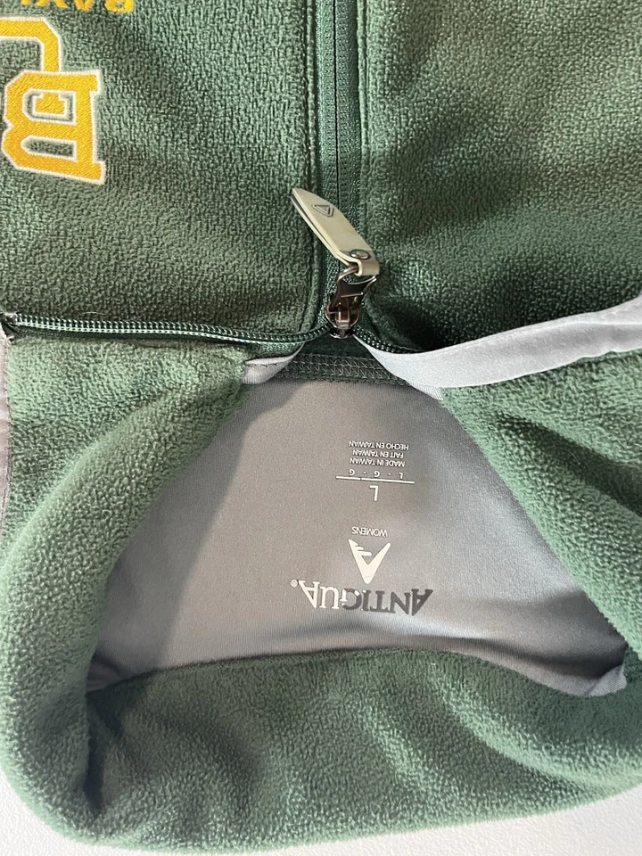 Baylor University Women’s Full Sweater Zip Up Size Large Green Long Sleeve - Image 3 of 4