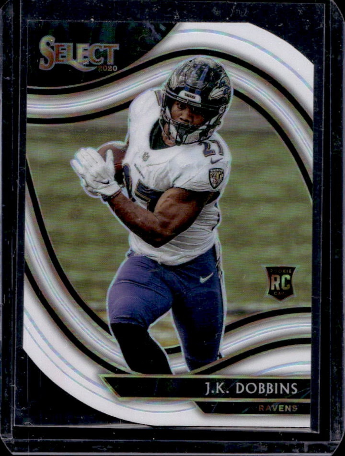 2020 Select J.K. Dobbins RC White Prizm Die Cut Field Level #352 Ravens
