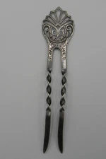 Beautiful Victorian Era Antique Sterling Silver Hair Slide Pin