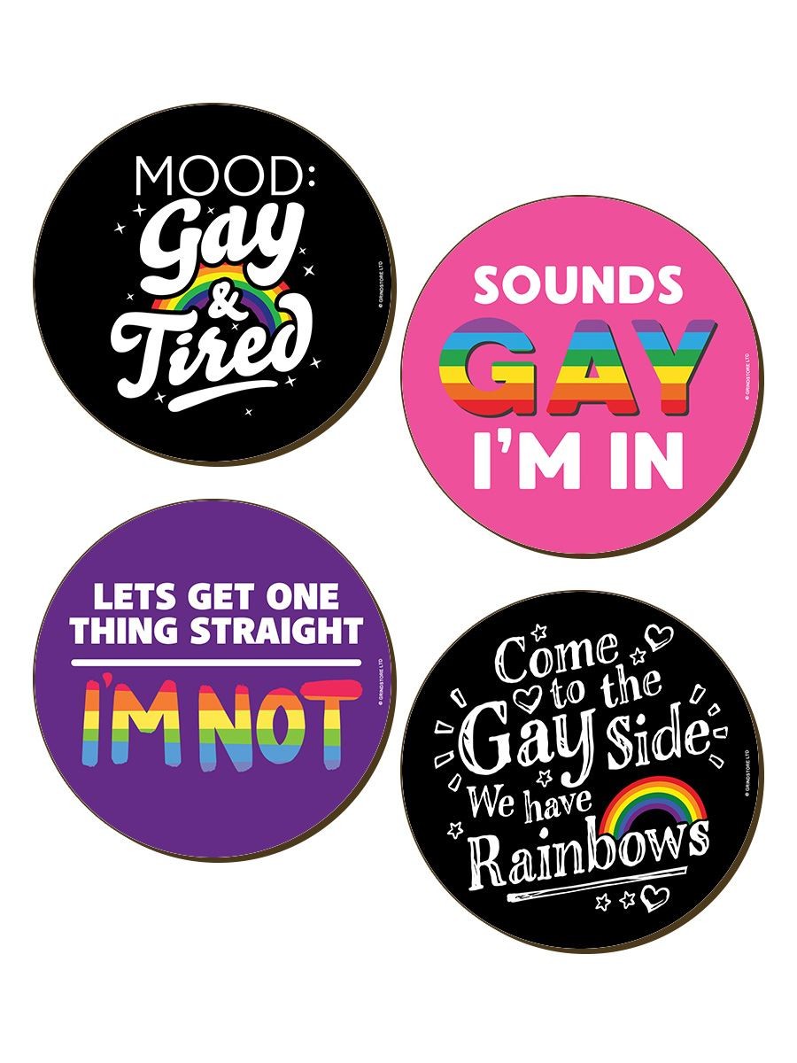 Coaster Set LGBTQ 4 Piece 9.2x9.2cm