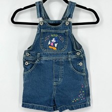 VTG Mickey Unlimited Mickey Mouse Bib Overalls Shortalls Girls Toddlers 4 90s