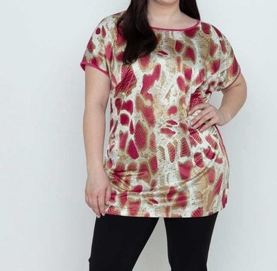 Shirt Rot 46 Damen Snakeprint magenta UVP: 49,99  4.7858