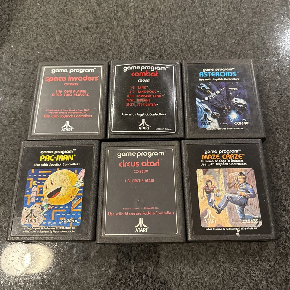 Lot Of 6 Game Program Space Invaders, Asteroids, PAC-man, Circus ATARI 2600 Lot1 - Image 3 of 3