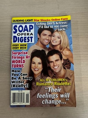 Soap Opera Digest Magazine November 16 1999 Romance Roulette World Turns