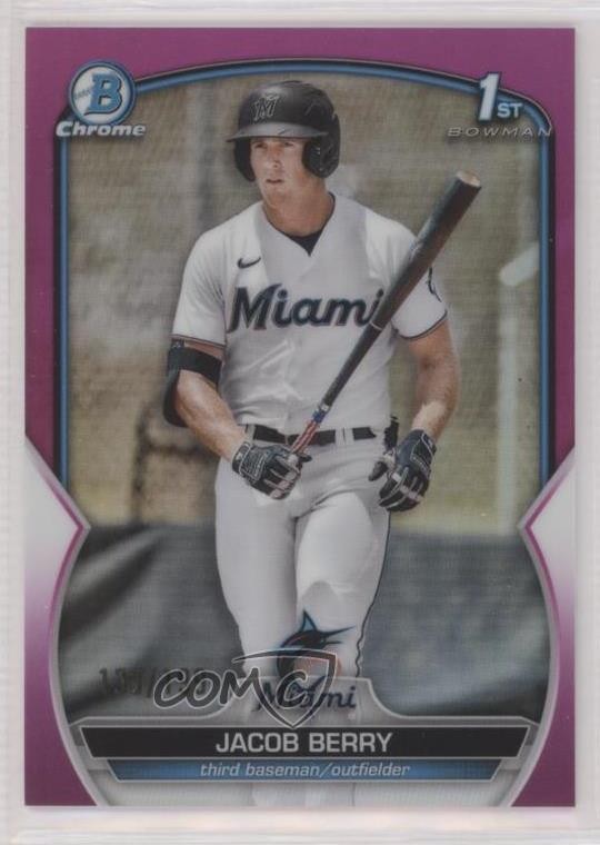 2023 Bowman Chrome Prospects Fuchsia Refractor 135/199 Jacob Berry #BCP-108 0h28