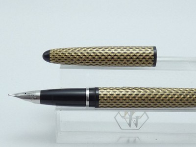 Vintage Lady Sheaffer IV Paisley schwarz Füllfederhalter, mittlere Stahlfeder, um 1960