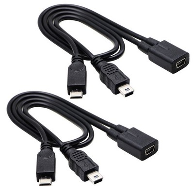 Mini USB Splitter Extender Cable Mini USB 2.0 Female to Mini USB 2.0 & Micro ...