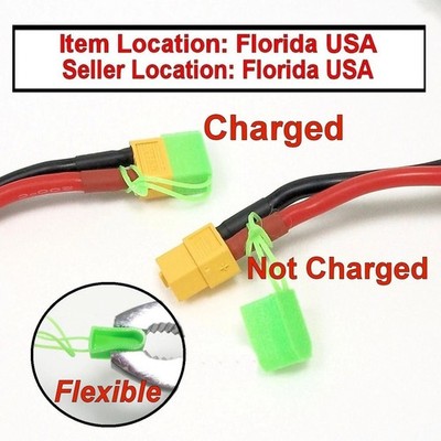 XT60 RC Battery Connector Cap Cover Charged Status Indicator GREEN LOOP 12 pcs