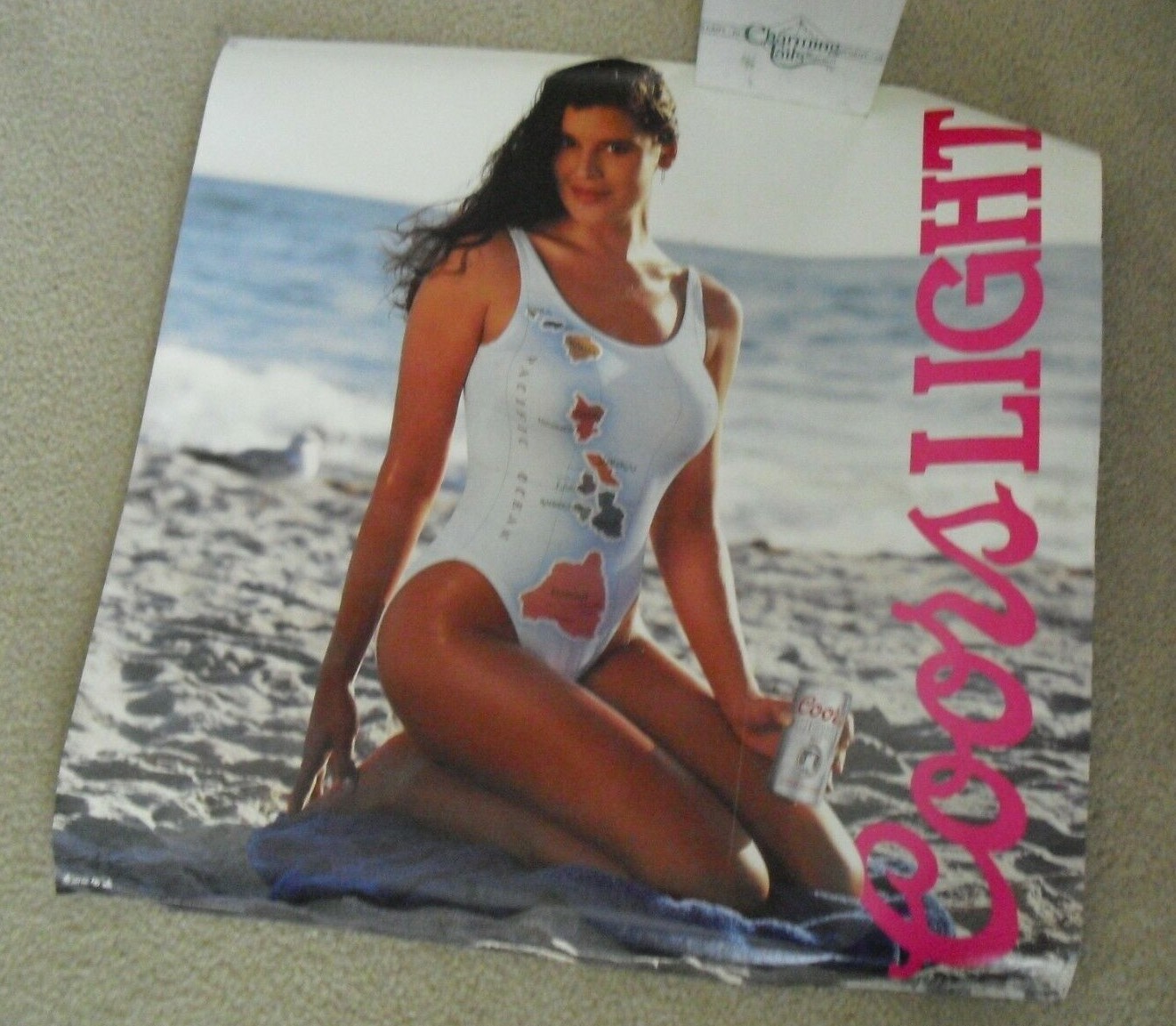 Vintage 1992 Coors Light Swimsuit Model Poster 23x22 Inches eBay