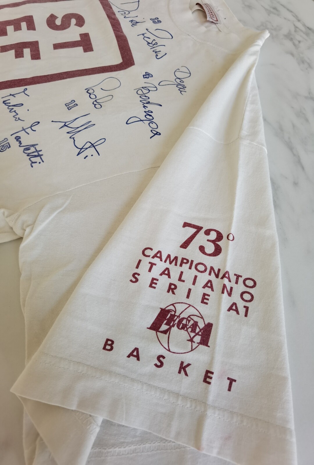 ALTRA Maglietta STEFANEL Olimpia Milano 73° campionato 94 95 autografi tshirt basket