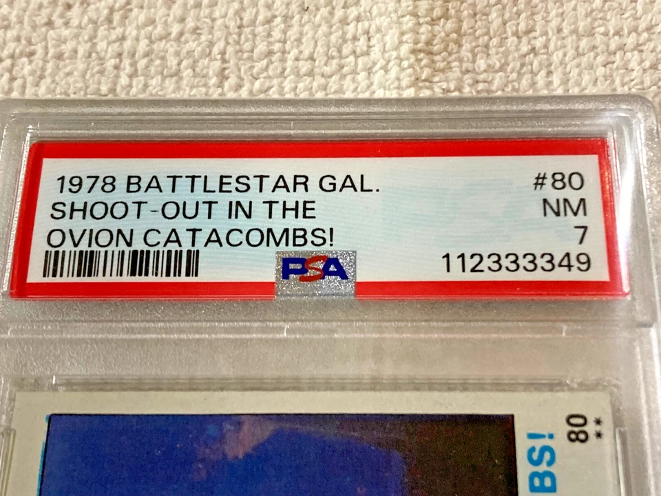 Tarjeta coleccionable Battlestar Galactica #80 1978 PSA 7 casi nueva con clasificación en losa Foto 2 de 4