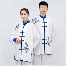 Uomo-Donna Cotone Tai Chi Set Ricamato Cinese Kung Fu Ideale Arti Marziali