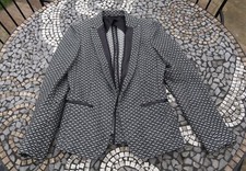 Rag & Bone Jacket 4 Black White Uk 8 Leather Trim