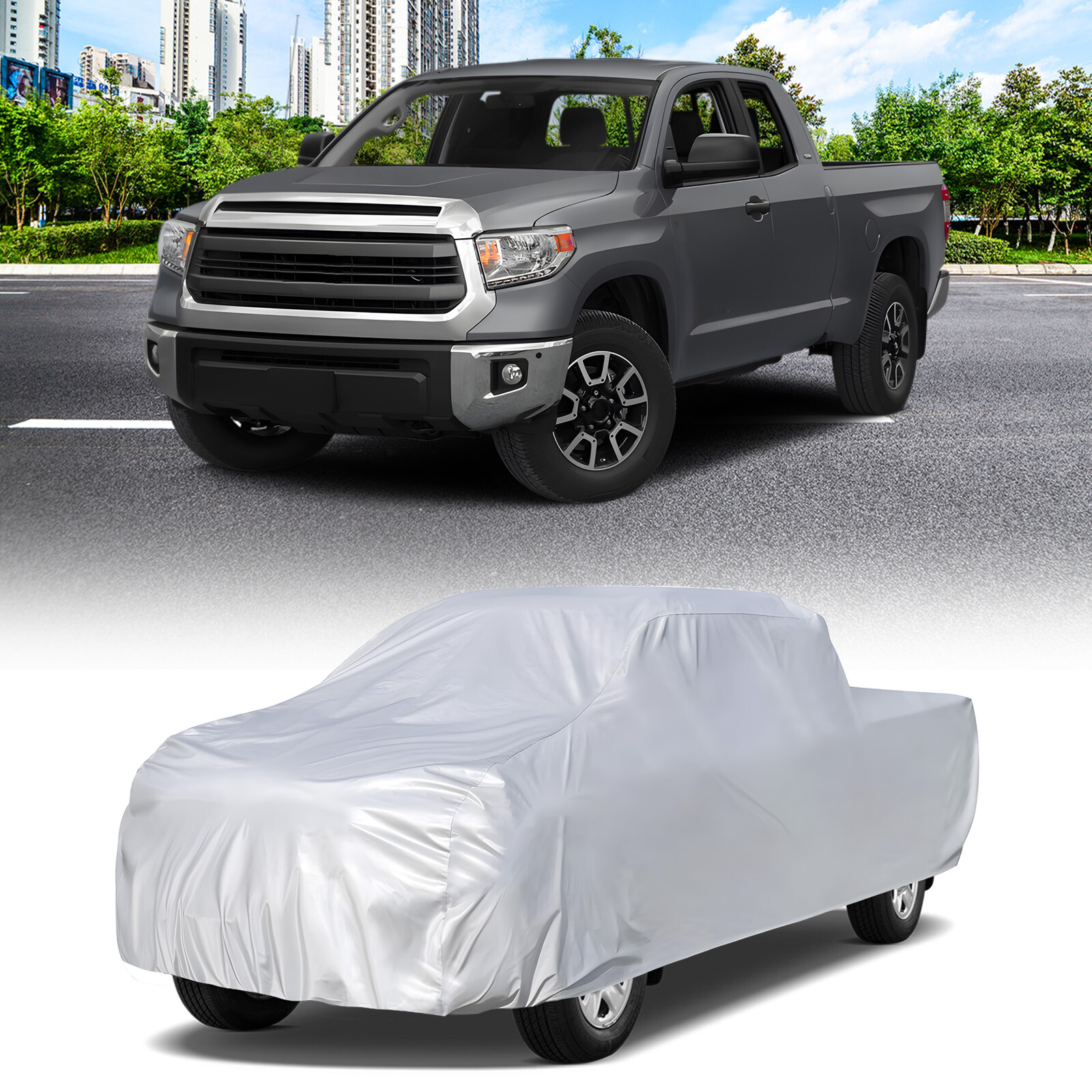 Pickup Truck Car Cover Waterproof UV Snow Dust Protector For Chevy Silverado