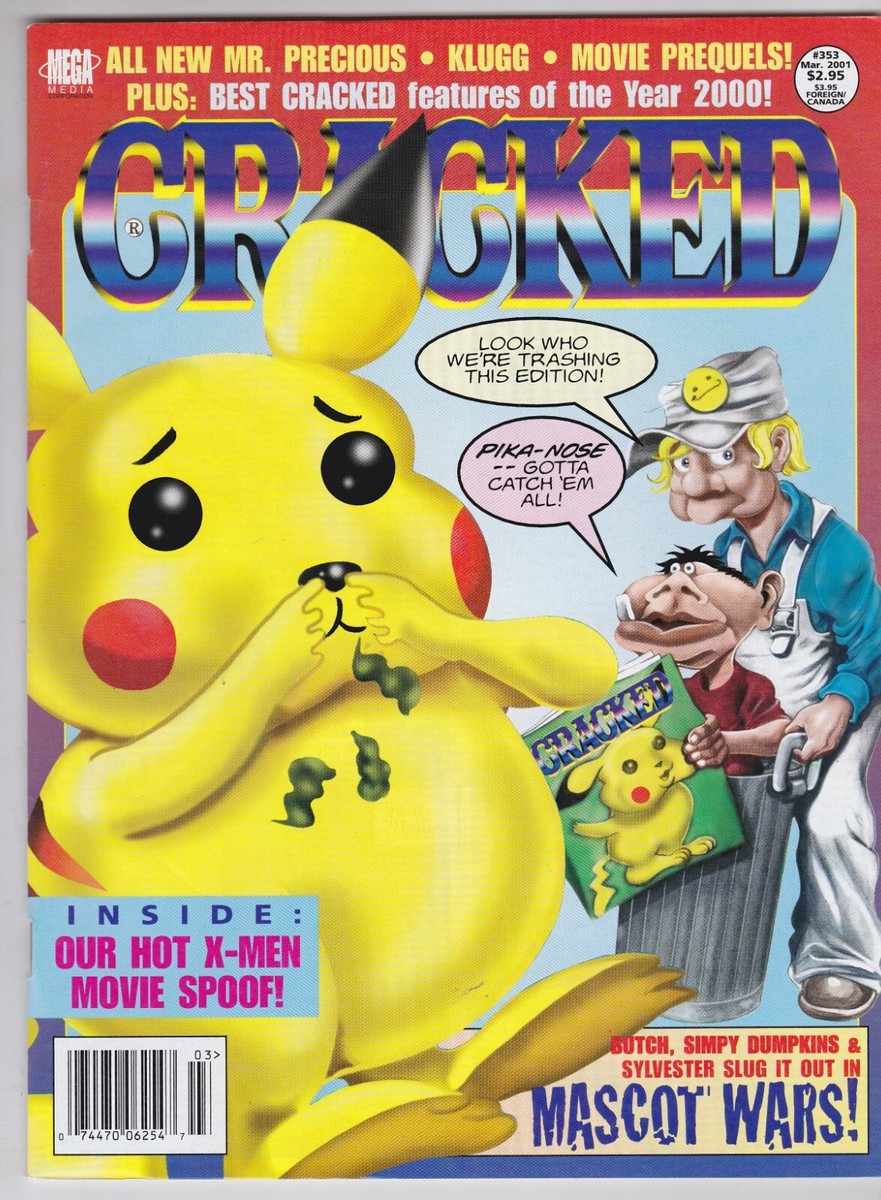 CRACKED # 353 2001 MAGAZINE POKEMON PIKACHU X-MEN YEAR IN RAP