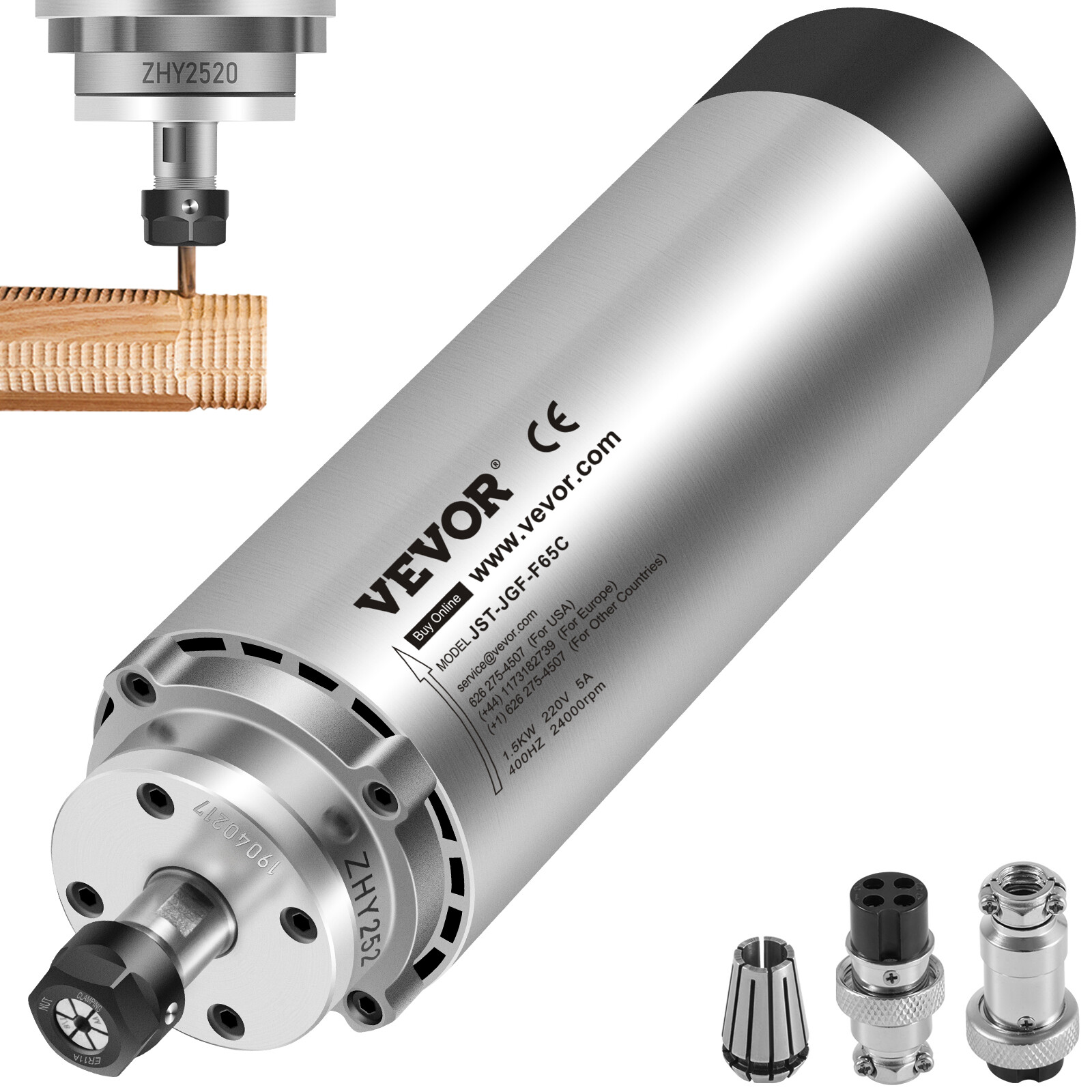 Moteur Broche CNC Silencieux 1,5 kW avec Pince ER11 Haute Précision