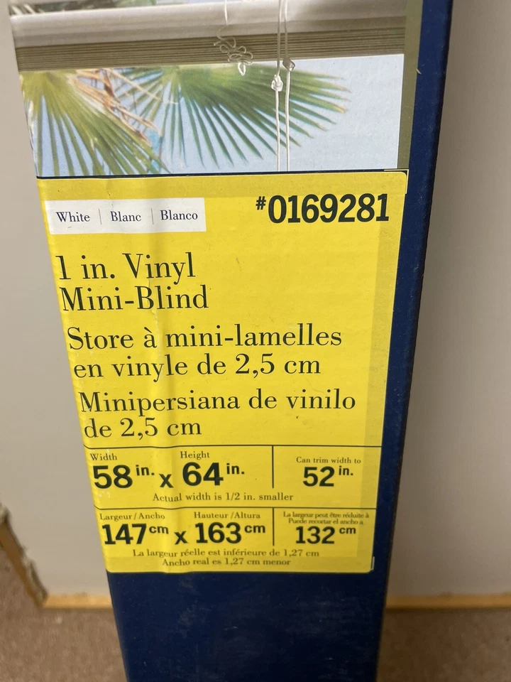 Mini persianas de vinilo blanco de 1 pulgada LEVOLOR 58 pulgadas Act 57,5 pulgadas x 64 pulgadas OFERTAS POPULARES 169281 Foto 3 de 4