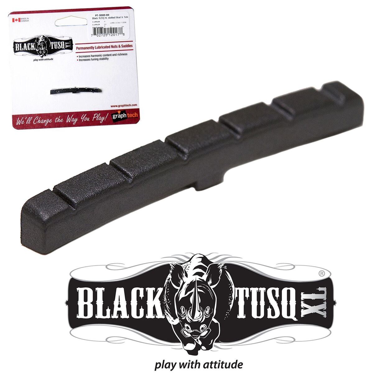 Graph Tech PT-6060-00 BLACK TUSQ XL 1-3/8 E-to-E Slotted