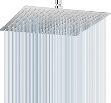 16" Chrome Rain Shower Head - All Metal 304 Stainless Steel, 324 Nozzles