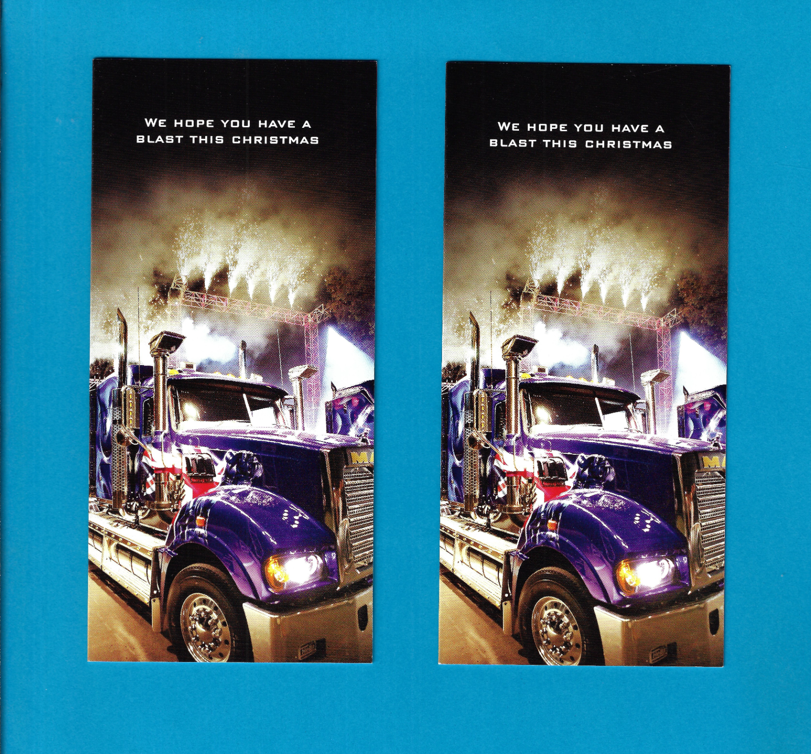 MACK TRUCKS 2008 VINTAGE COLLECTABLE UNUSED CHRISTMAS CARDS X2 NOS