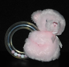 Baby Gund Ring Rattle My First Teddy Bear Pink Toy 5" Small 4043989
