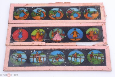   MAGIC LANTERN PROJECTION, PROJECTOR SLIDES GLASS PICTURES 3 SMALL FUN, JOKES