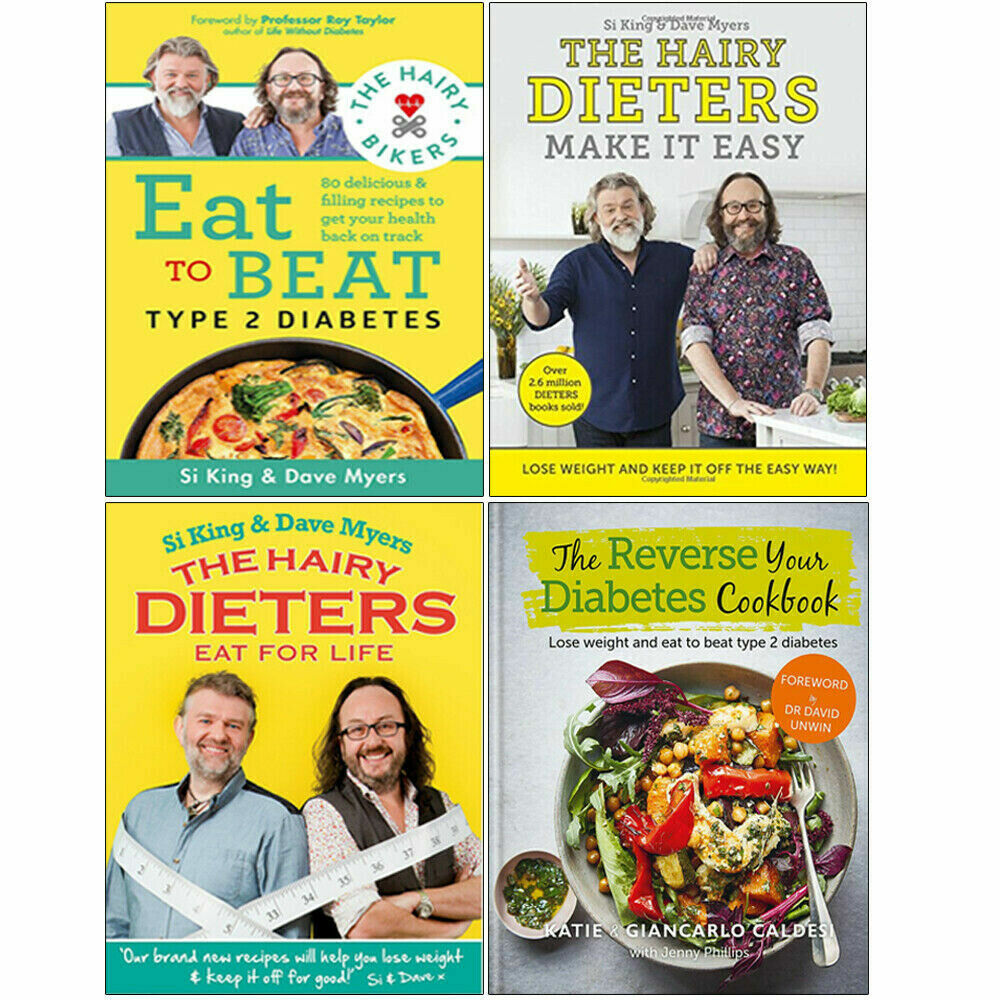 The Reverse Your Diabetes Cookbook,Hairy Dieters Eat for 4 Books Collection Set