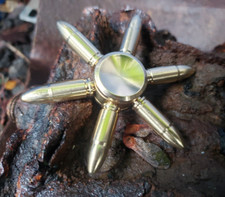 New 6 Bullet All Brass Fidget Spinner Toy Removable R188 Bearing Boys Girls ADHD