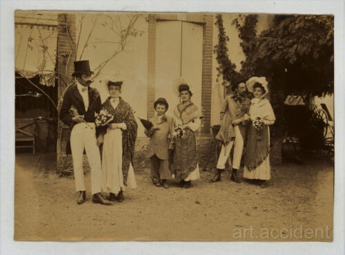 Antique Found Photograph - COSTUME PARTY Victorian Belle Epoque Fashion 1890s - Picture 1 of 2