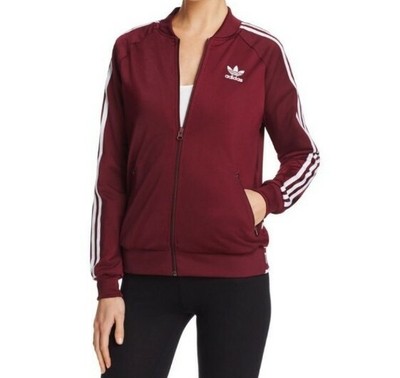 Adidas Full Zip Track Jacket Burgundy 