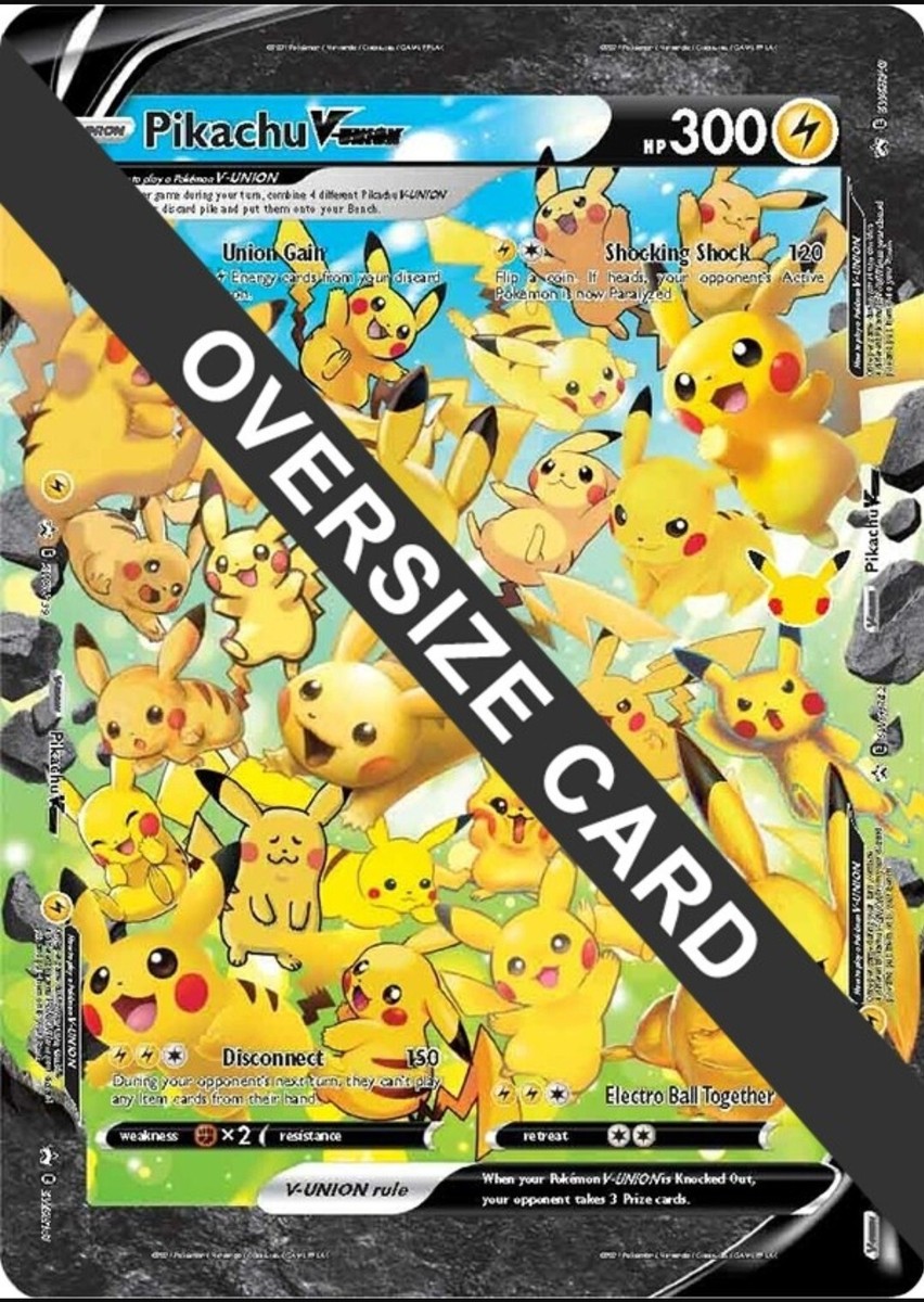 Pokémon TCG Pikachu V Union Black Star Promo Jumbo Oversized Card