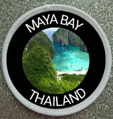 3'' Maya Bay Thailand Sublimation Aufbügeln oder Nähen Patch Abzeichen