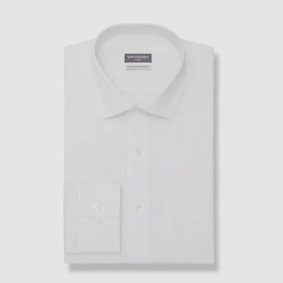 men's van heusen regular-fit ultra wrinkle free dress shirt Van Heusen Men White Ultra Wrinkle-Free Stretch Dress Shirt Sz 14-14.5  32/33