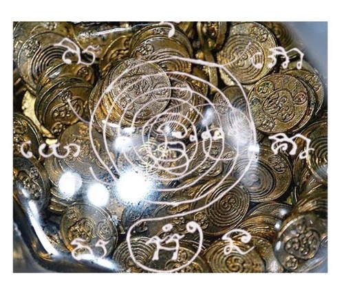 Amulet Talisman Lucky Rich Coin Billionaire Ajan O Protection Fortune Money Thai - Picture 5 of 8