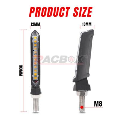 4pcs Motorcycle LED Turn Signals Amber Light Flowing For Kawasaki