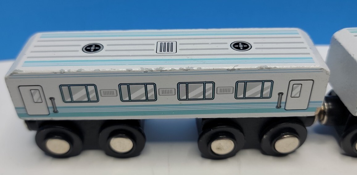 Lot of 2 Wooden Railroad Magnetic Trains. | eBay