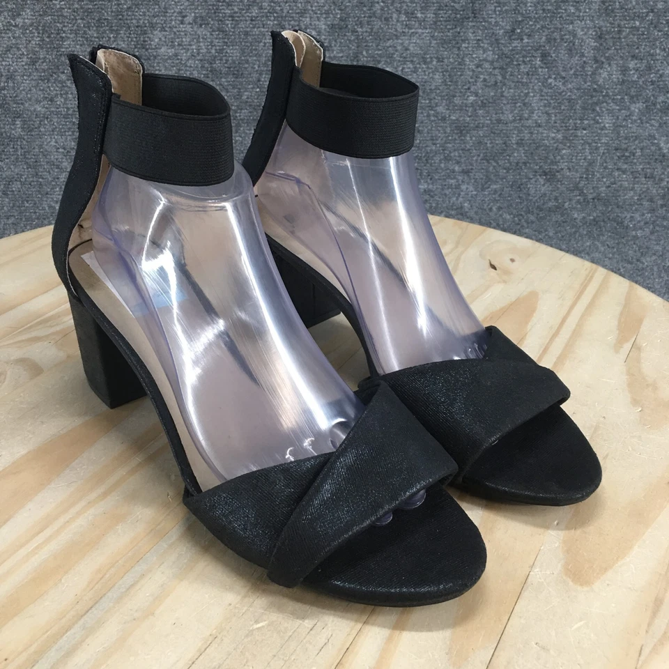 Sandalias de montaña blancas para mujer 10,5 M Ever correa al tobillo negras informales tacones en bloque Foto 3 de 4