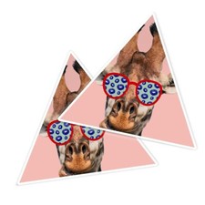 2x Triangle Shape Vinyl Stickers Giraffe Head Sunglasses #59702