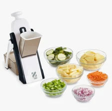 Zakarian Safe Slice Upright Mandoline Thickness Adjust Vegetables Fruit  Black