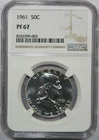 1961 FRANKLIN HALF DOLLAR PROOF PF 67 NGC PQ NO SPOTS! ACTUAL COIN! #468