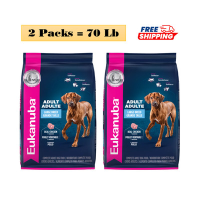 2 Packs, Eukanuba  Large Breed Adult Dry Dog Food - Chicken 35 Lb