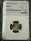 2026 $5 Gold Eagle 1/10 oz NGC MS69 Brilliant Uncirculated Coin