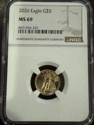 2026 $5 Gold Eagle 1/10 oz NGC MS69 Brilliant Uncirculated Coin
