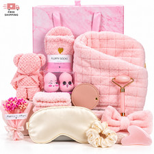 Pink Spa Gift Set for Women 12pc Self Care Basket Birthday Gift for Her