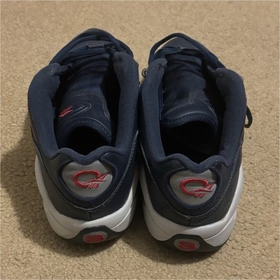 Reebok Men's Navy White Red Solid Low Top Lace Up Athletic Sneakers