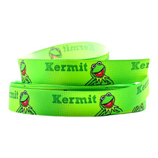 Kermit frog grosgrain ribbon 22mm Cartoon ribbon Hairbows Cute ribbon green