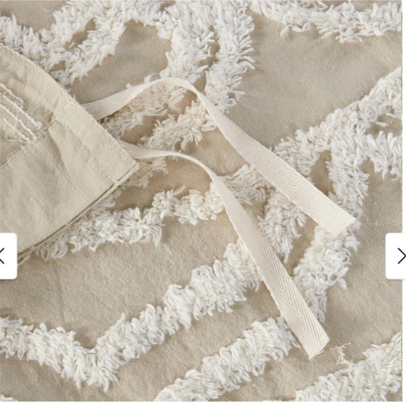 Juego de funda nórdica Madison Park Virginia 3 piezas de algodón acolchado chenilla color topo KING Foto 4 de 4