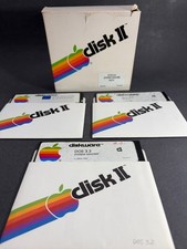 Apple II DOS 3.3 System Master Pack Disk II 5.25 Floppy w/ Box  Sleeve Vintage