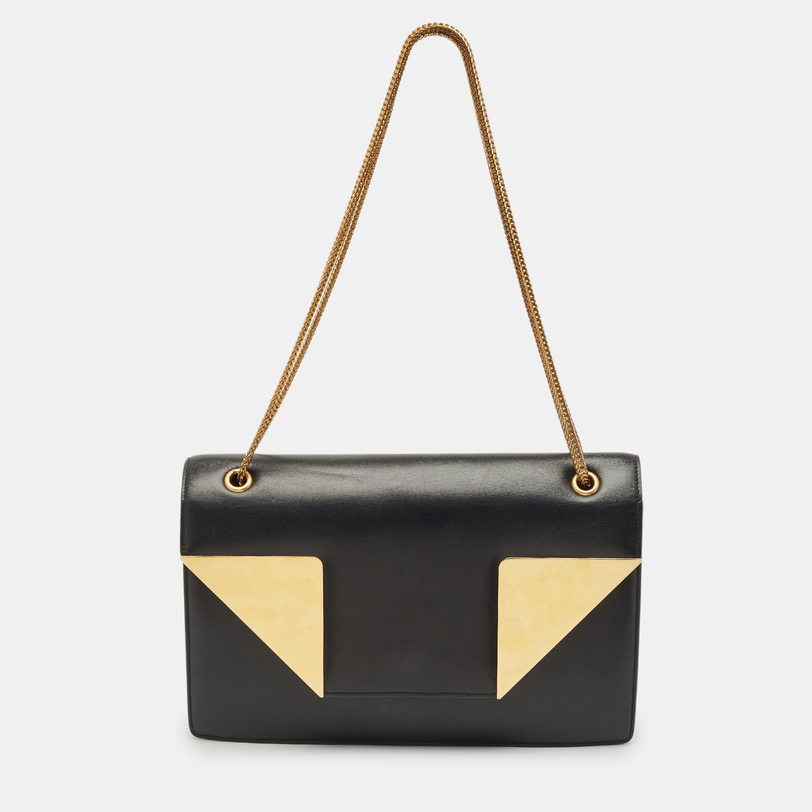Borsa a tracolla media Betty Saint Laurent in pelle nera oro